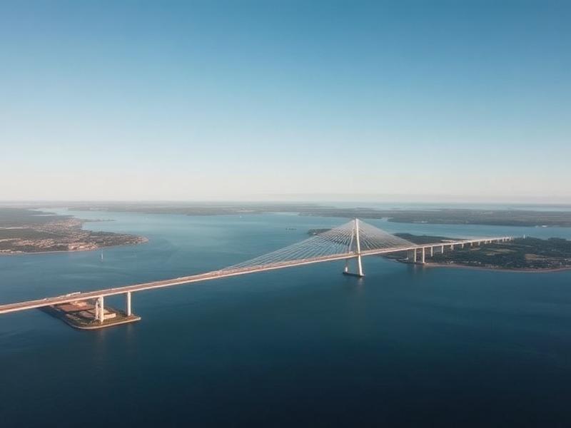 Most Øresund łączący Danię i Szwecję z lotu ptaka